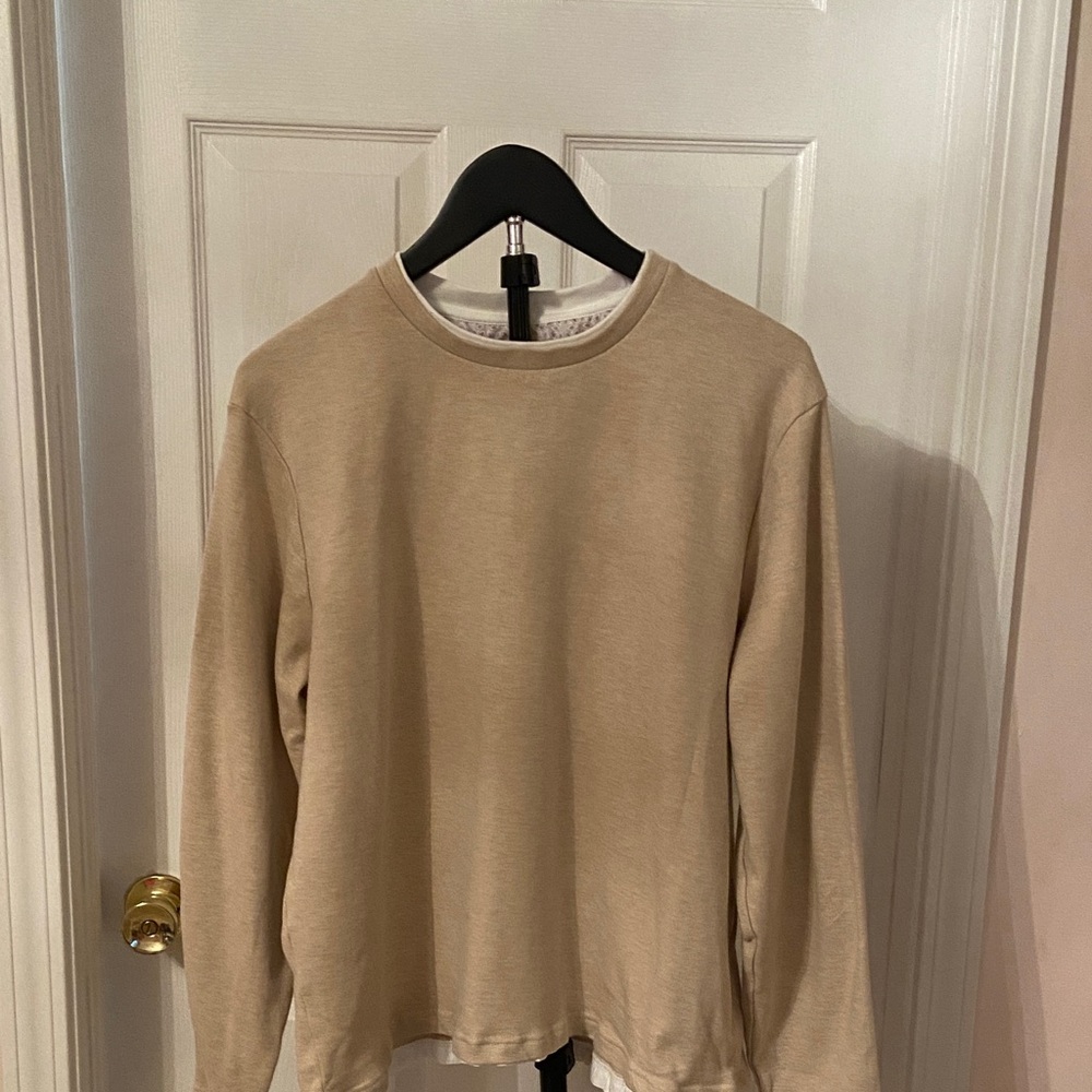 Denim & Flower Cream Long Sleeve Top